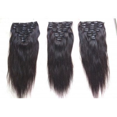 Natural Straight Clip In Hair Extensions 